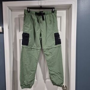 Primitive Skateboarding Pants Mens Large Green Cargo Jogger Convertible Shorts